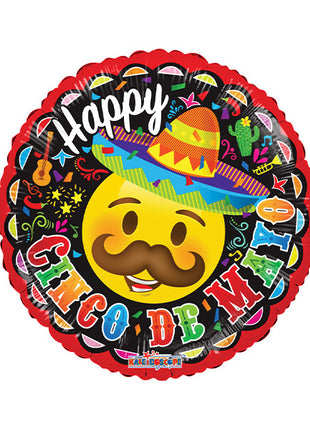 18in ConverUSA Cinco De Mayo Smiley Balloon