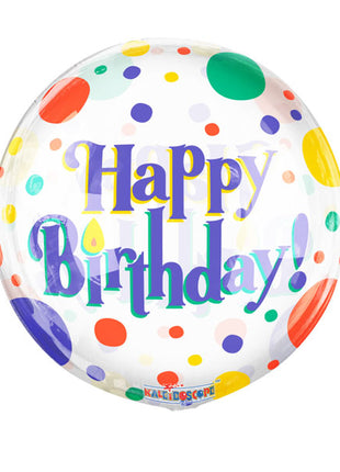 18in ConverUSA Clear View Birthday Dots Gelliball Balloon