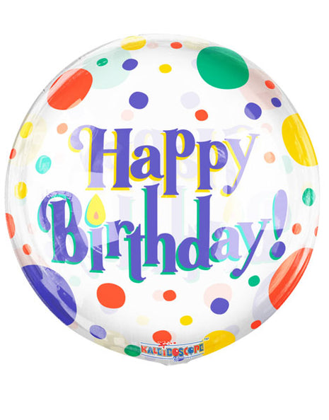 18in ConverUSA Clear View Birthday Dots Gelliball Balloon
