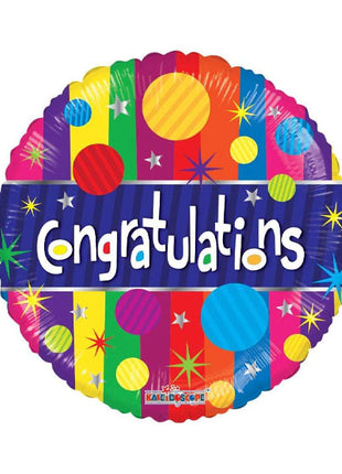 18in ConverUSA Congratulations Colorful Dots Balloon