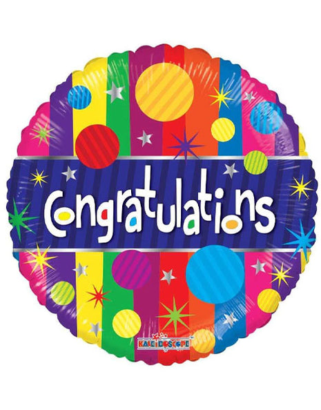 18in ConverUSA Congratulations Colorful Dots Balloon