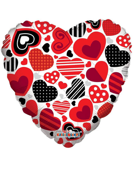 18in ConverUSA Decorative Hearts With Patterns Balloon
