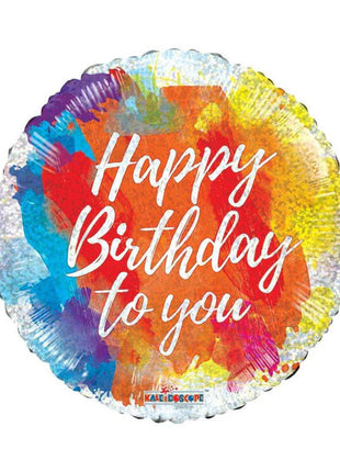 18in ConverUSA Happy Birthday Brushes Holographic Balloon