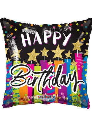 18in ConverUSA Happy Birthday Candles & Stars Balloon