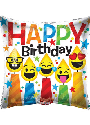 18in ConverUSA Happy Birthday Emoji Candles Balloon