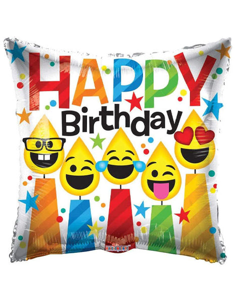 18in ConverUSA Happy Birthday Emoji Candles Balloon