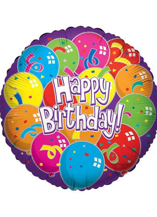18in ConverUSA Happy Birthday Lots Of Balloons Balloon