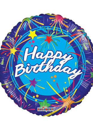18in ConverUSA Happy Birthday Shiny Firework Stars Balloon
