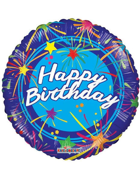 18in ConverUSA Happy Birthday Shiny Firework Stars Balloon