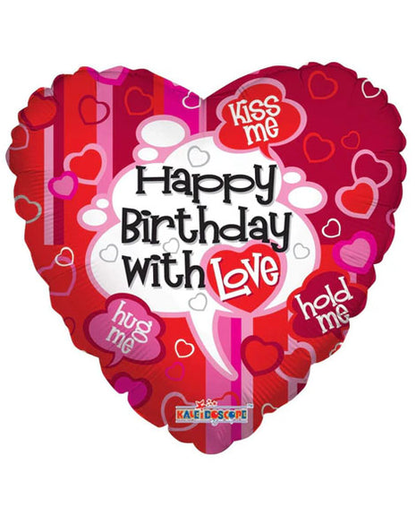 18in ConverUSA Happy Birthday With Love Heart Balloon