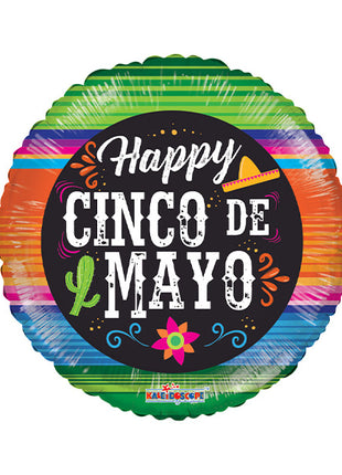 18in ConverUSA Happy Cinco De Mayo Sarape Balloon