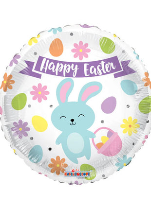 18in ConverUSA Happy Easter Bunny & Eggs Balloon