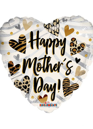 18in ConverUSA Happy Mother's Day Animal Print Hearts Balloon