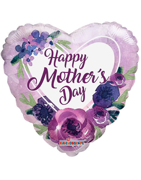 18in ConverUSA Happy Mother's Day Violet Flowers Balloon