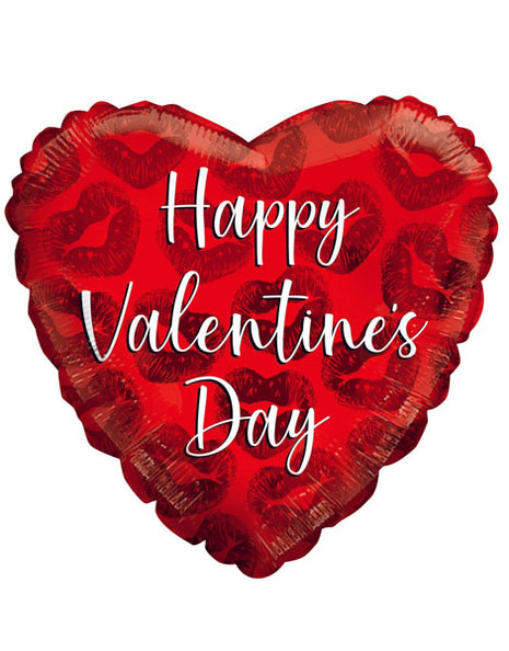 18in ConverUSA Happy Valentine's Day Red Kisses Balloon