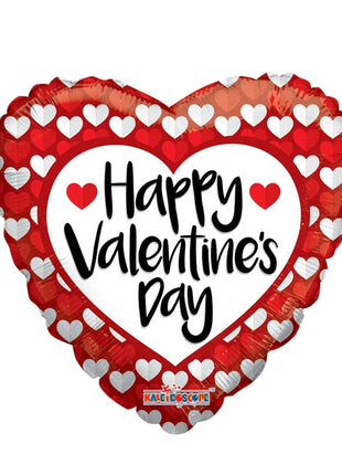 18in ConverUSA Happy Valentine's Day Red White Hearts Balloon