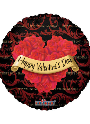 18in ConverUSA Happy Valentines Day Roses Wreath Black