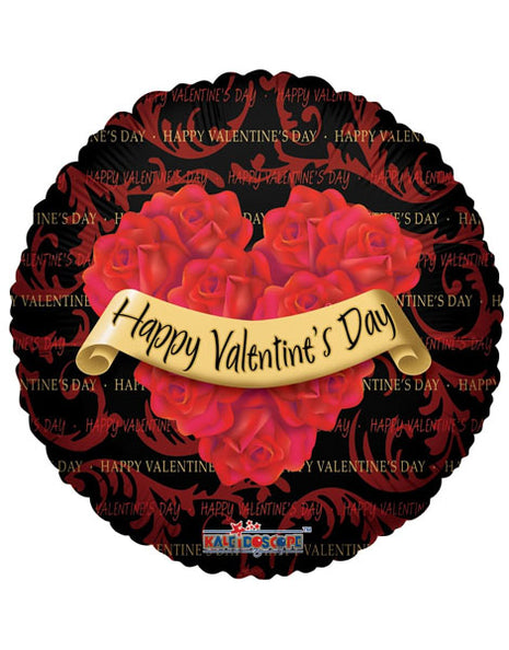 18in ConverUSA Happy Valentines Day Roses Wreath Black