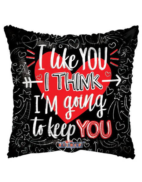 18in ConverUSA I Like You Black Balloon