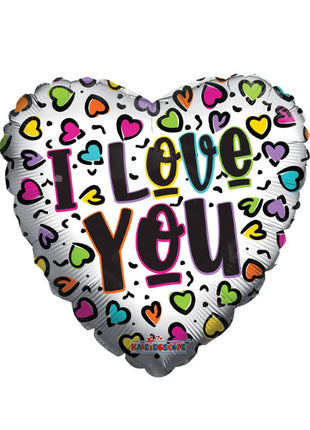 18in ConverUSA I Love You Animal Print Hearts Balloon