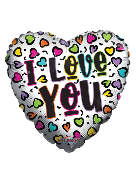 18in ConverUSA I Love You Animal Print Hearts Balloon