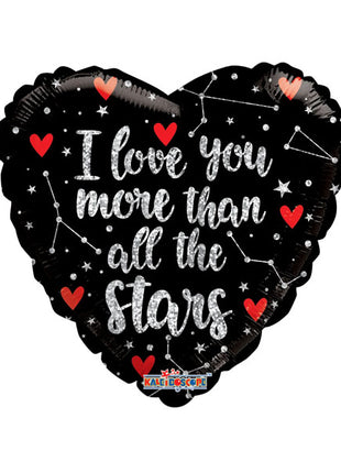 18in ConverUSA  I Love You More Than Stars Holographic Balloon
