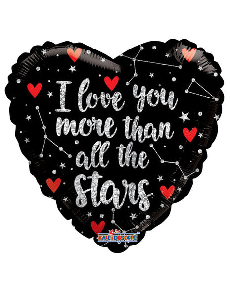 18in ConverUSA  I Love You More Than Stars Holographic Balloon