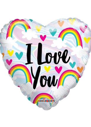18in ConverUSA I Love You Rainbow And Hearts Balloon