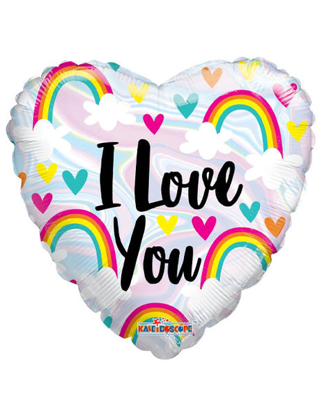18in ConverUSA I Love You Rainbow And Hearts Balloon