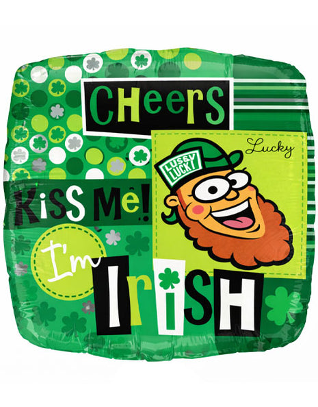 18in Anagram Kiss Me I'M Irish Balloon