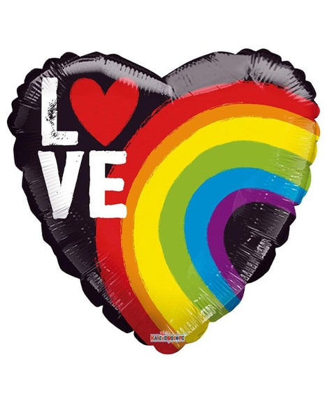 18in ConverUSA Love Rainbow Heart Balloon