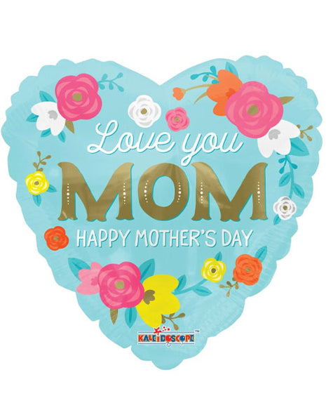 18in ConverUSA Love You Mom Flowers Balloon