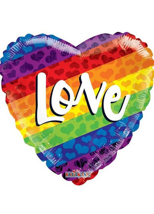 18in ConverUSA Rainbow Love Heart Balloon
