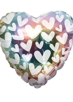 18in ConverUSA Rainbow & Hearts Pattern Balloon