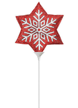 9in ConverUSA Red Snowflake Shape Balloon (Heat Seal Required)