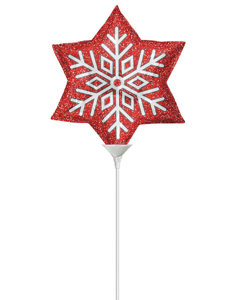9in ConverUSA Red Snowflake Shape Balloon (Heat Seal Required)
