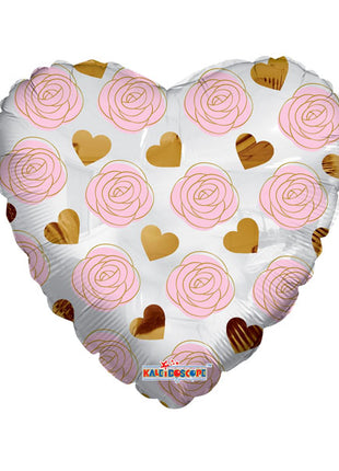 18in ConverUSA Roses & Hearts Pattern Balloon