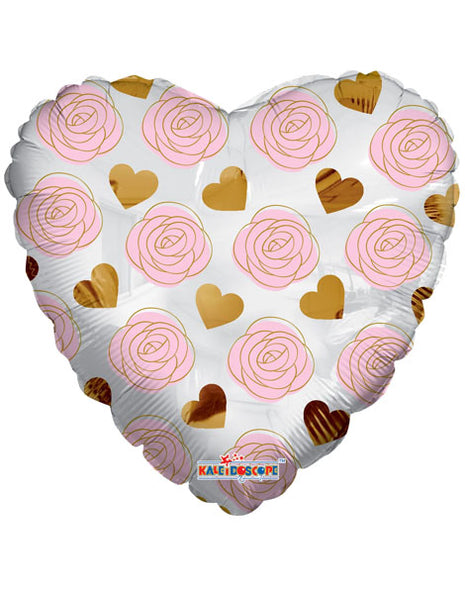 18in ConverUSA Roses & Hearts Pattern Balloon