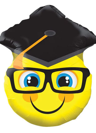 18in ConverUSA Smiley With Grad Cap Balloon