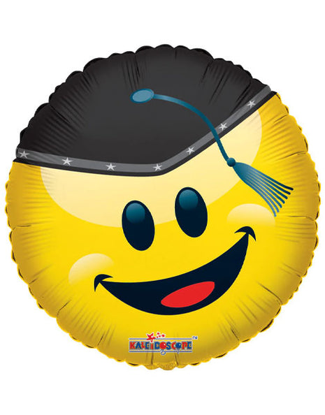 18in ConverUSA Smiley with Graduation Cap Balloon