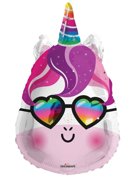 18in ConverUSA Unicorn With Glasses Balloon