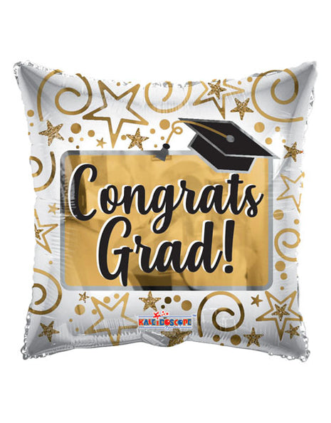 18in ConverUSA ongrats Grad Gold Square Balloon