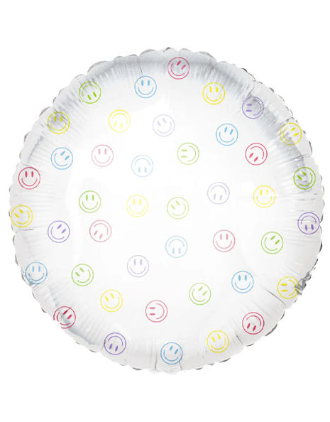 18in Many Happy Smiley Face Balloon