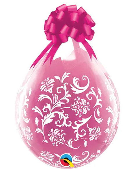 18in Qualatex Damask Print Diamond Clear Balloon