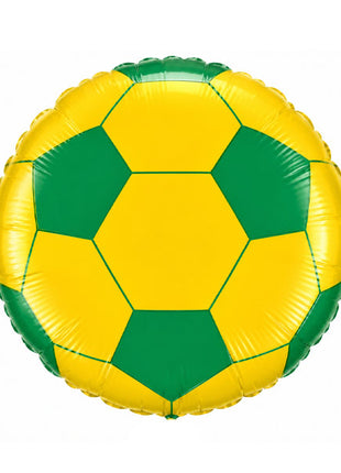18in Qualatex Yellow Green Soccer Ball Balloon