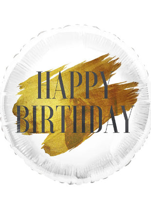 18in Tuftex Happy Birthday 24K Karat Gold Balloon