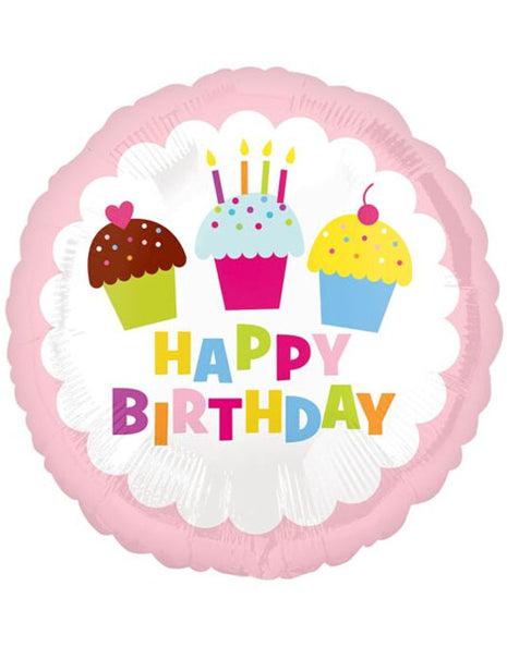 18in Value Plus Happy Birthday Cupcake Balloon