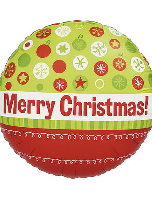 18in Value Plus Merry Christmas Ornaments Balloon