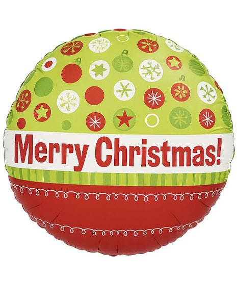 18in Value Plus Merry Christmas Ornaments Balloon