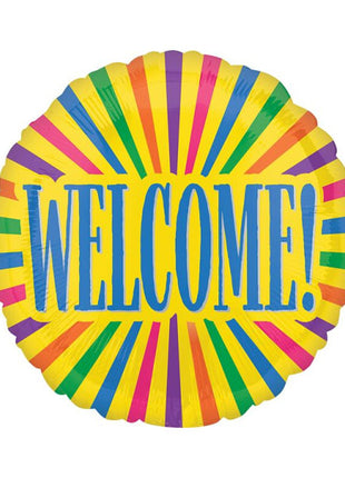 18in Value Plus Welcome Burst Yellow Balloon